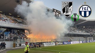 ZÜRCHER SÜDKURVE mit UNGLAUBLICHEN SUPPORT 🤯 in Guimarães 🇵🇹 trotz Ausscheiden  Vitória v FCZ Vlog [upl. by Ambrosi]