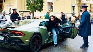 MONACO LUXURIOUS MILLIONAIRE LADY DRIVE IN THE RAIN2 monaco billionaires supercars carspotting [upl. by Aelyak225]