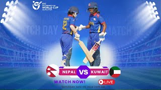 NEPAL U19 VS KUWAIT U19 LIVE  ICC U19 WOMENS WORLD CUP QUALIFIER [upl. by Entroc904]