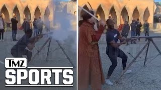 NFLs Barkevious Mingo Fires Cannon In Hungary Wild Video  TMZ Sports [upl. by Moreville]