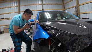 Dodge Dart Turbo Build Ep 31 Carbon Vinyl Hood Wrap [upl. by Baler]