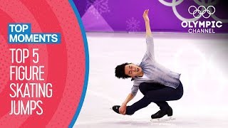 Top HistoryMaking Figure Skating Jumps at the Olympics  Top Moments [upl. by Lipfert]