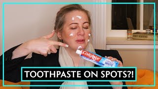 Dr Debunks Does Toothpaste Get Rid Of Spots [upl. by Evaleen945]