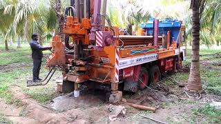 Rebore in borewell Inserting rods in the borewell by using Sensor mounting Rig [upl. by Colly182]