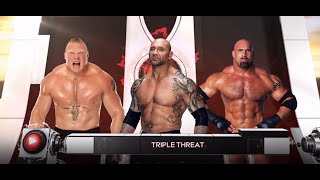 WWE 2K24 Brock vs Batista vs Goldberg Viewer Requested [upl. by Kasey]