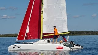 Surtees S22 Folding High Performance Catamaran  Light Wind Sailing Test [upl. by Bremble]