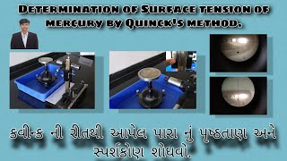 Determination of surface tension of mercury by Quincks method [upl. by Rojas]