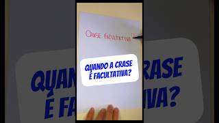 QUANDO A CRASE É FACULTATIVA [upl. by Archer]