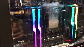 i7 8700k Gaming PC Gamescom 2017 3M Novec Mineral Cooling [upl. by Ahseikan]