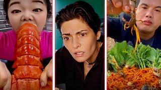 ÖĞLE YEMEĞİNDE CANLI YENGEÇ YEDİ  YASAKLANAN EN KÖTÜ ASMR amp MUKBANG VİDEOLARI [upl. by Aniretak393]