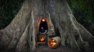 Building Complete and Warm Survival Shelter In The Trunk  Full Video [upl. by Lashondra]