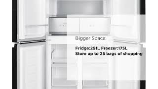 electriQ 466 Litre Four Door American Fridge Freezer  Stainless Steel [upl. by Laram]