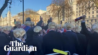 My name is Boris Johnson lookalikes stage lockdown party protest outside No 10 [upl. by Ecirbaf]