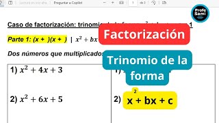 Trinomio de la forma x  bx  c  Caso de Factorización [upl. by Yrro939]