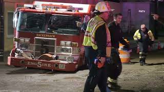 Hackensack Fire Engine 5 Gets Stuck in Sinkhole  Hackensack NJ [upl. by Betz174]