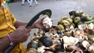 Borassus Flabllifer Slicing  Acharya Marg  MUMBAI STREET FOOD  4K VIDEO  UHD VIDEO street food [upl. by Yonit404]