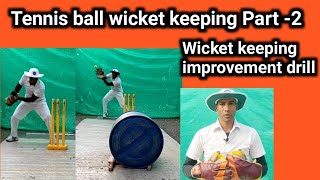 Wicket keeping tips tennis ball Part 2 wicket keeping drill  wicket keeping improve kese kare [upl. by Howey]