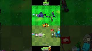 Pvz vs pvz 2  Doom Shroom Snow Pea Cattail Team Vs Gargantuar zombie Team shorts [upl. by Durwyn]