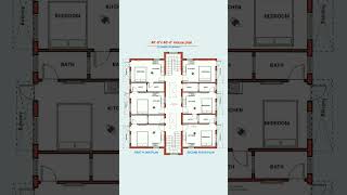 40x40 Flats Rental house plan design shorts viral floorplan homeplan homedesign houseplan [upl. by Viviene]