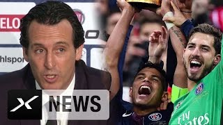 Coupe de la Ligue Das sagt Emery zum Pokalsieg  AS Monaco  Paris St Germain 14 [upl. by Oinotnanauj]