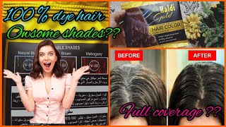 Hair Colour Haldi Gold💯Dark Brown hair dye at home haircare [upl. by Maurits]