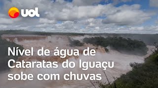 Cataratas do Iguaçu tem vazão de água dez vezes maior por causa das chuvas [upl. by Irabaj]