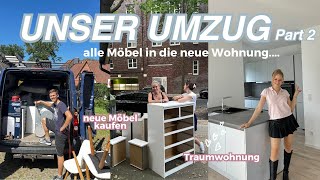 UMZUGSTAG 2 alle Möbel umziehen 😮‍💨 Möbel kaufen erste Sachen auspacken neue Wohnung in Hamburg [upl. by Kwei]