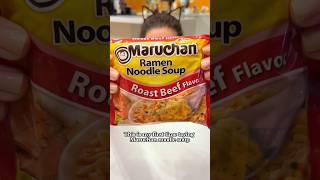 First time trying Maruchan noodles shorts food asmr instantfood mukbang [upl. by Aisatan]