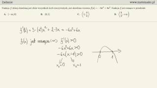 Zadanie na badanie monotoniczności funkcji za pomocą pochodnej [upl. by Sussman]