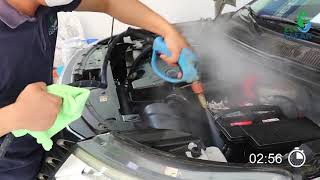 Washing Car Engine with Optima Steamer غسيل مكينة السيارة بجهاز اوبتما للغسيل بالبخار [upl. by Nurse]