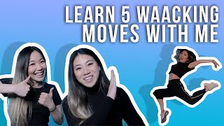 Learn 5 Waacking Movements with me  Tutorial amp Learn with me [upl. by Alleira]