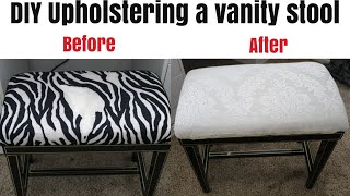 DIY Upholstering a vanity stool [upl. by Agon69]