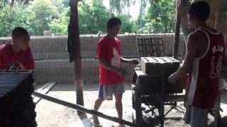 Concrete BLOCK making by LEVER AND MOULD Philippines [upl. by Adnalu660]