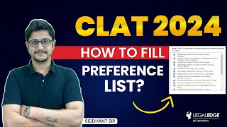 CLAT 2024 Preference List  How to fill Preference List for CLAT 2024  CLAT Exam Preparation [upl. by Oznarol]