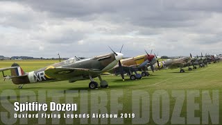 Spitfire Dozen  Duxford Flying Legends Airshow 2019 [upl. by Edia]