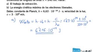 Determinar trabajo de extracción y energía cinética del umbral fotoeléctrico del cobre [upl. by Reinnej]