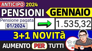 ANTICIPO⚡️ PENSIONI GENNAIO 2024 ➡ VERIFICA NUOVI IMPORTI AUMENTI CEDOLINI ❗️ RIVALUTAZIONE e IRPEF [upl. by Asirralc]