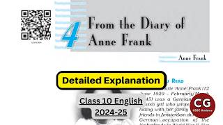 Understanding quotFrom the Diary of Anne Frankquot Class 10 CBSE  One Shot [upl. by Lazos]