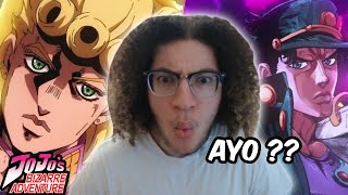 WHAT AM I WATCHING First Time Reacting To JoJos Bizarre Adventure All Openings 112 [upl. by Ingrim]