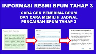 CARA CEK PENERIMA BPUM TAHAP 3 2021 [upl. by Ayatahs]