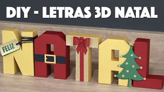 DIY  Decoração de Letras 3D especial de Natal com Arquivo Grátis [upl. by Agarhs318]