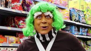 UNCLE BUBBLEGUM GOES TO WALMART DRESSED AS AN OOMPA LOOMPA WILLY WONKA [upl. by Lindblad439]