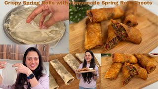 सिर्फ 1 मिनट में Spring Roll With Homemade Spring Roll Sheets Crispy amp Crunchy Spring Rolls Snacks [upl. by Cower706]