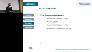 Patentrecht 01  Einführung [upl. by Britton272]