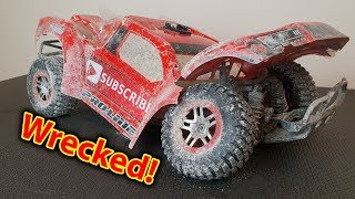 Wrecked Slash 4x4 BMX Track Traxxas RC Car BROKE MIP SHAFT [upl. by Arraeis408]