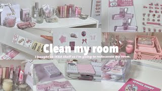 Clean my roomIKEAの棚を購入したので模様替えをする🎀💬I bought an IKEA shelf so I redecorate my room [upl. by Lac]