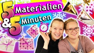 ADVENTSKALENDER CHALLENGE  5 Min 5 Materialen  2 coole DIY Ideen zum selber machen Eva vs Kathi [upl. by Sink838]