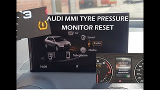 LATEST AUDI TYRE PRESSURE RESET VIA MMI [upl. by Rudiger]