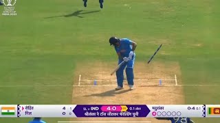 Rohit Sharma dismissal today bowled by Madhshanka india vs srilanka ODI World Cup 2023 [upl. by Noyk968]