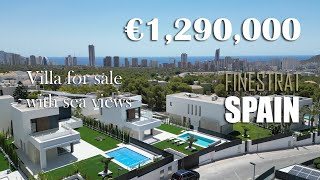 Modern villa with sea views in the Sierra Cortina for sale Finestrat Spain 5 min from the beach [upl. by Chang]